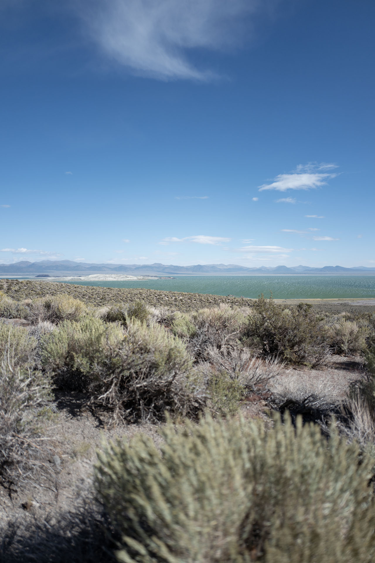 Blick über den Mono Lake vom Mono Basin Visitor Center aus
